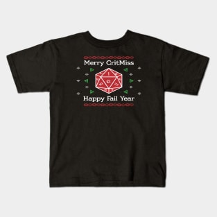 Merry CritMiss & Happy Fail Year Ugly Christmas Sweater Kids T-Shirt